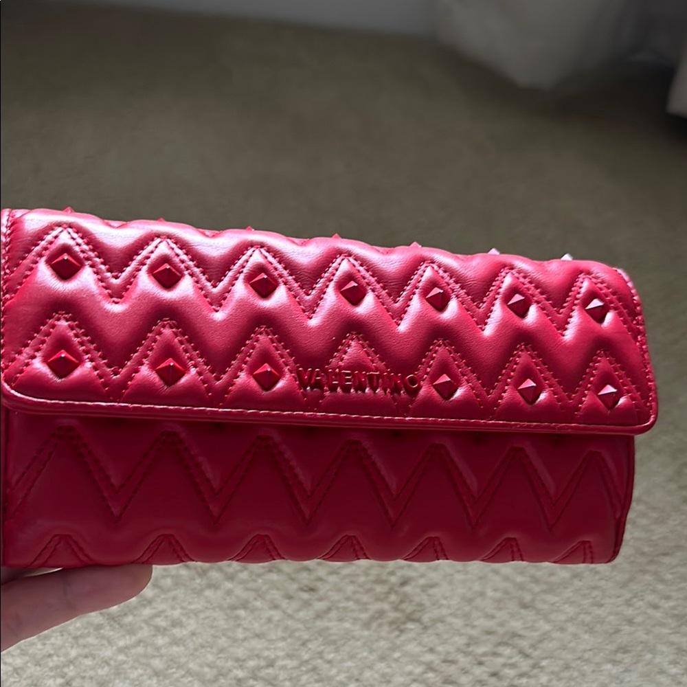 Valentino by Mario Valentino Red Quilted Leather Wallet